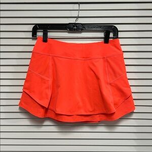 Athleta Neon Coral Active Workout Skirt with Built in Shorts